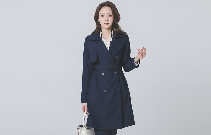 Classic wing Double Belted Trench Coat