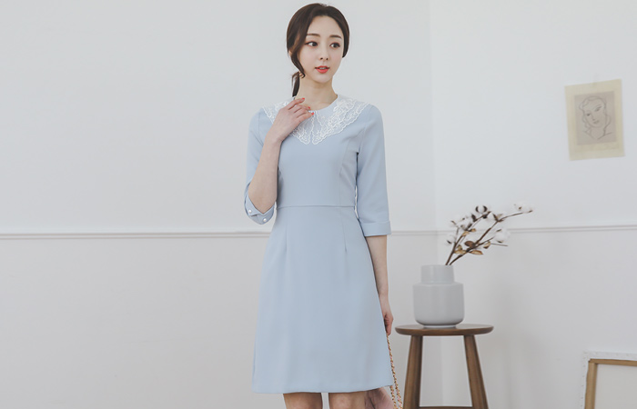 Coco Angel Lace Callor Flared Dress