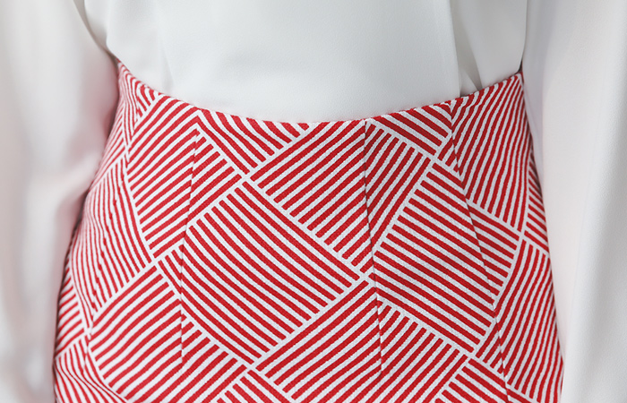 Plaid Jacquard Cotton Span Skirt