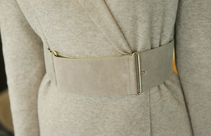 Wide Gold Ring Suede Belt