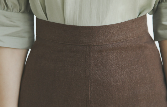 Obi Basic High-Waist Linen Long Skirt