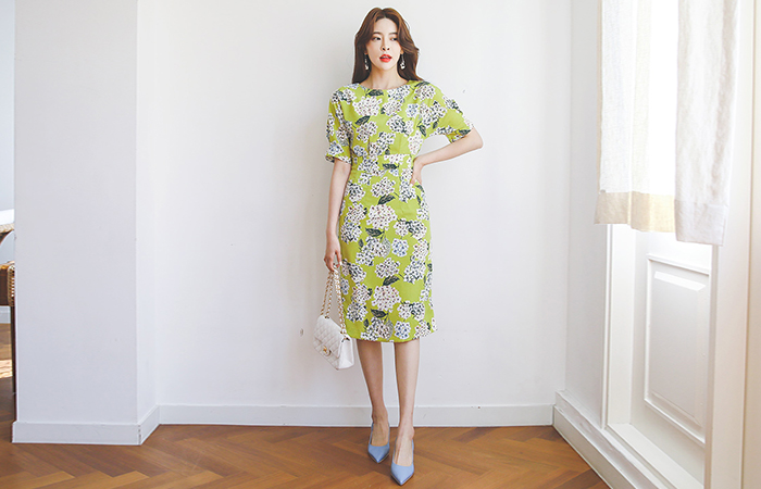 Chamomile Flower Pintuck Dress