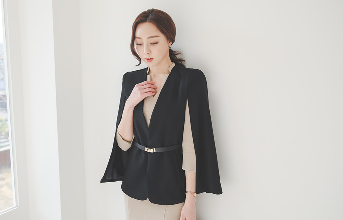 Modern Classic Cape Suit Jacket