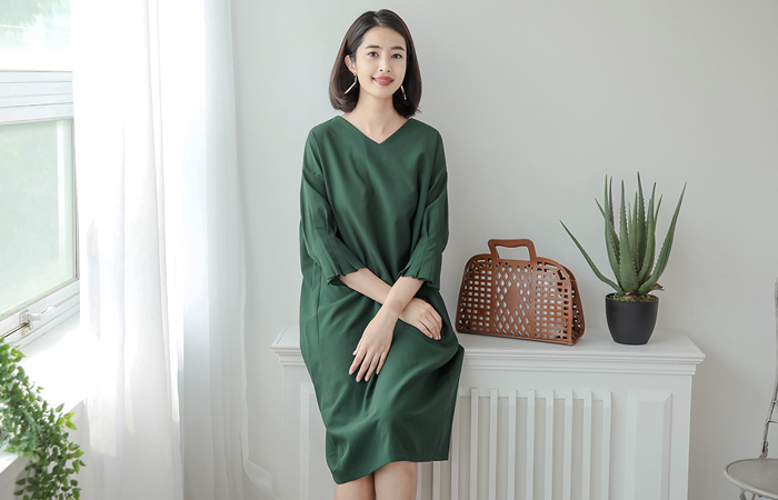 Modern Pinch Sleeve Loose Dress
