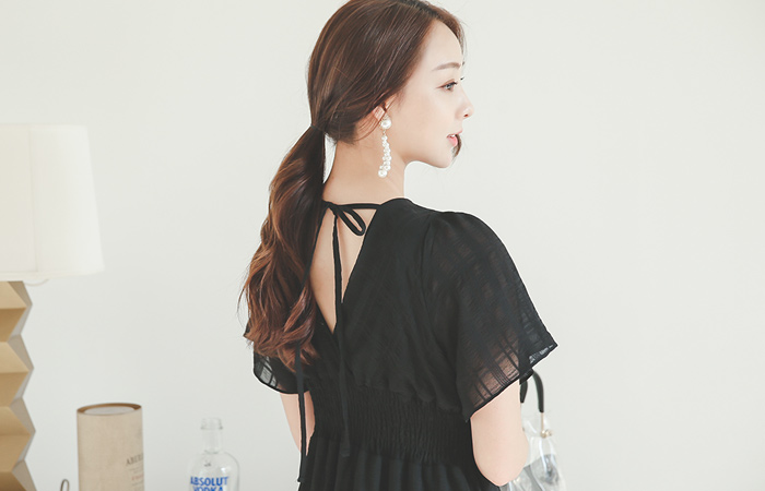 See-through look wing Long one piece