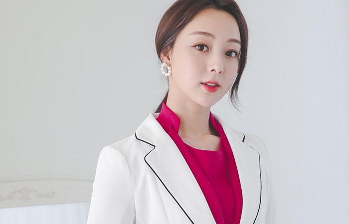 Side Line Color Combination Piping Tailored Jacket