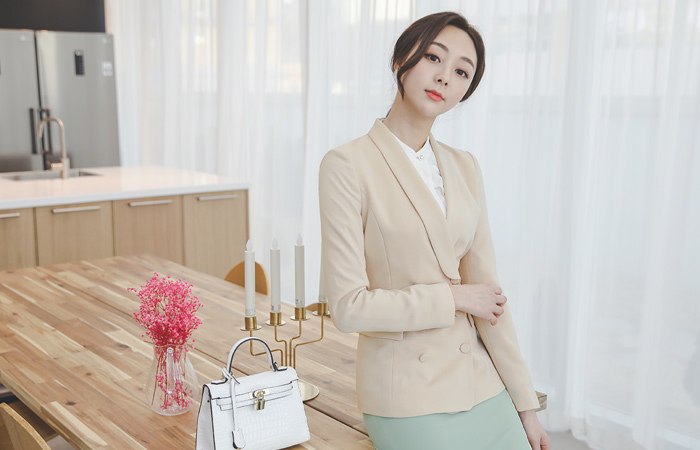 Classic Shawl Lapel Double-button Jacket
