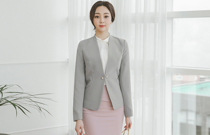 Gold Pearl Cutting-line No-collar Jacket
