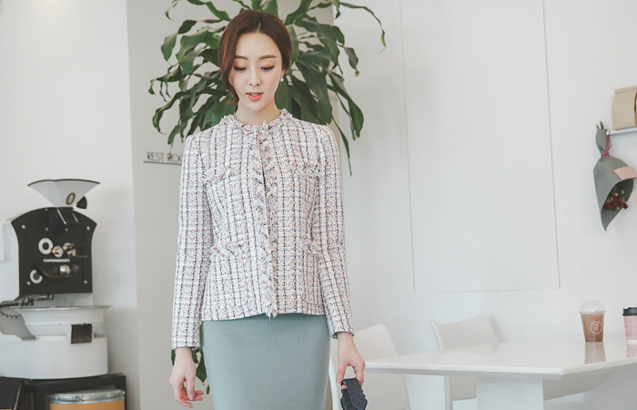 Coco Shining Fringe Tweed Jacket