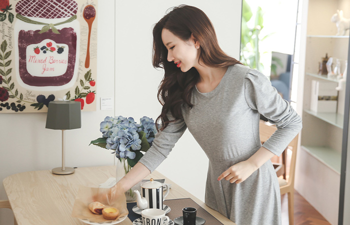 Ruched Shoulder Long one piece page