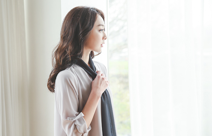 color combination Tie Rollup Long blouse