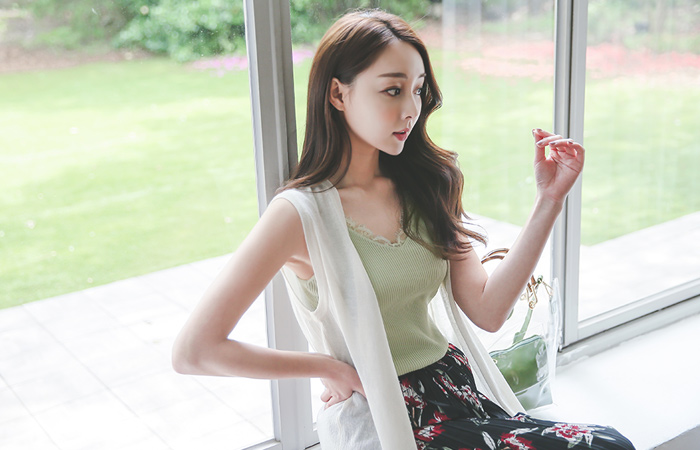 Basic Linen Long Button Vest