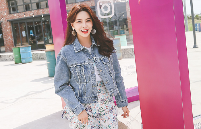 Cutting Fringe unique Denim Jacket