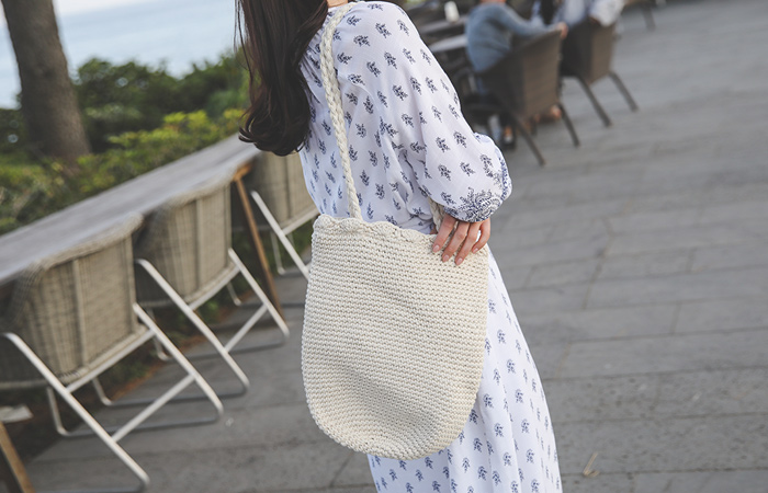 Summer Daily Knitting Shoulder Bag
