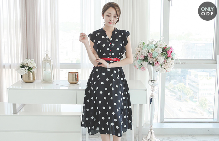 Audrey Dot Chiffon Long one piece