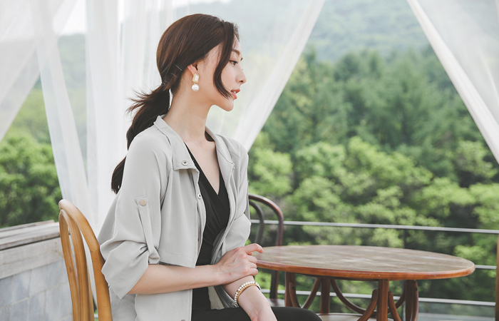 Summer Cuffs Roll-up Chinese Trench Long Jacket