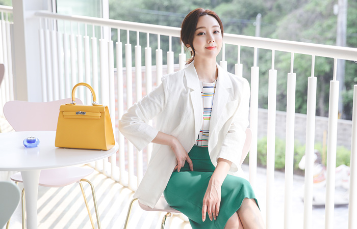 Natural Linen Tailored Robe Jacket