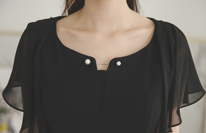 Dress pearl brooch chiffon wings