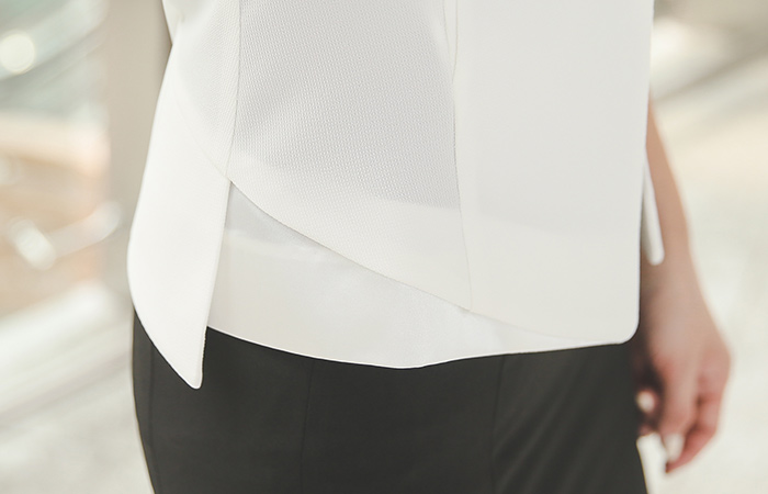 Slim color high-necked color Slim Jacket