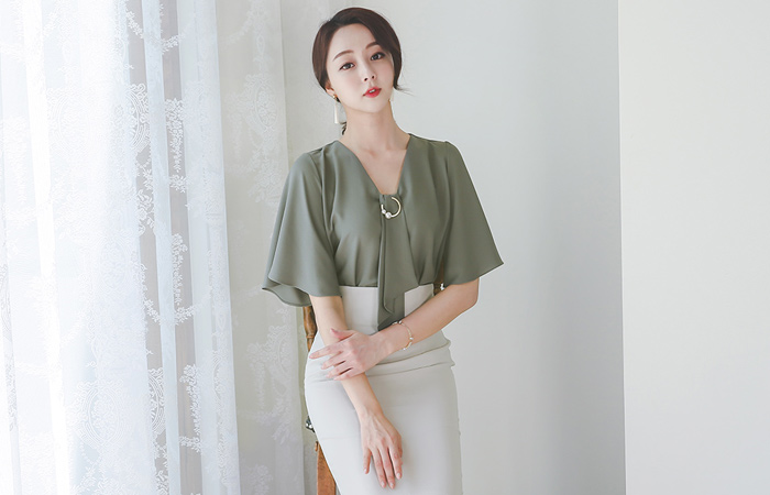 Pearl ring brooch Thai scarf Blouse