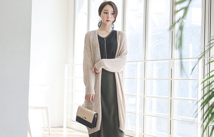 Summer Knit Easy Long Open Cardigan