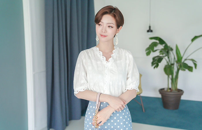 Embro Race Cotton Blouse