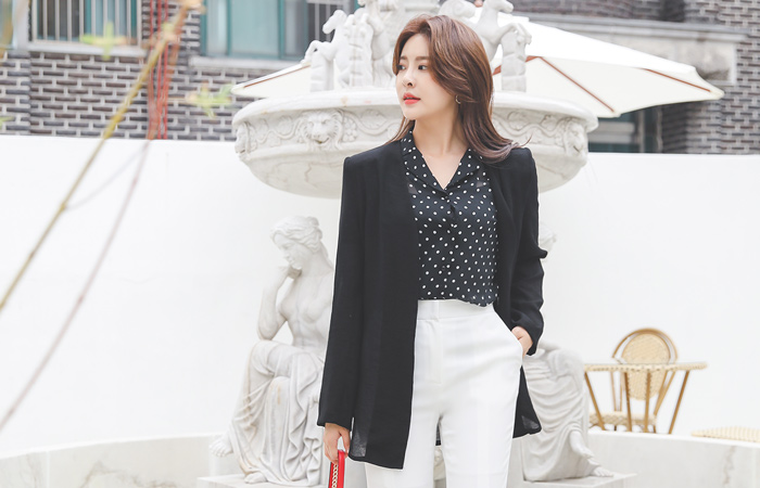 Modern Shoulder Pads Slit Open Jacket