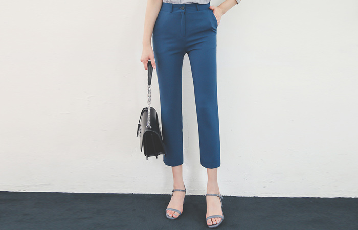 Cooling Stitch Pocket Back Banding Span Slacks