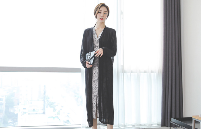 Mash Ragran Cutting Long Cardigan