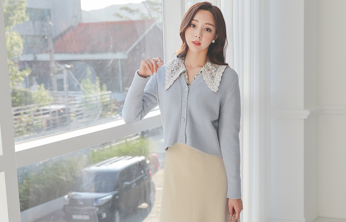 Pastel V-neck Knit Short Cardigan