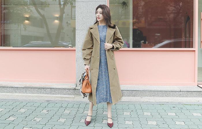 Wide Collar Puff Trench Coat