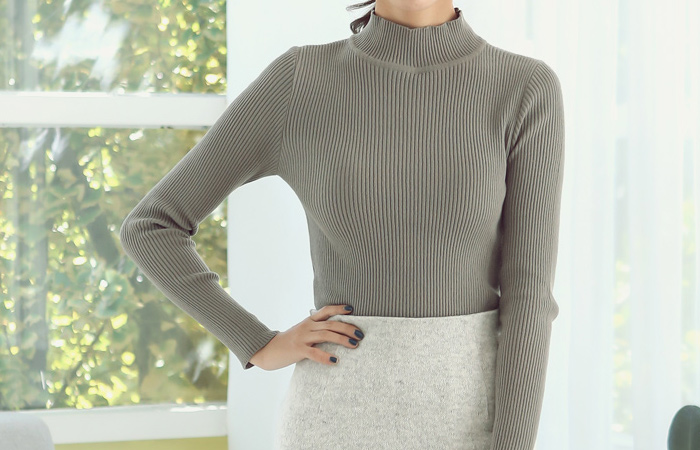 Daily semi-polar Corrugated knit tee