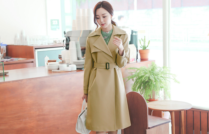 Basic Simple Belted Trench CoatⅡ