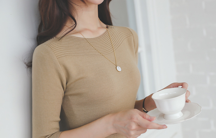 Soft Boat Neck Flared Knit Dress