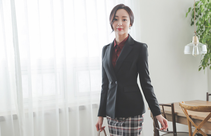 Simple Basic Tailored Double Button Jacket