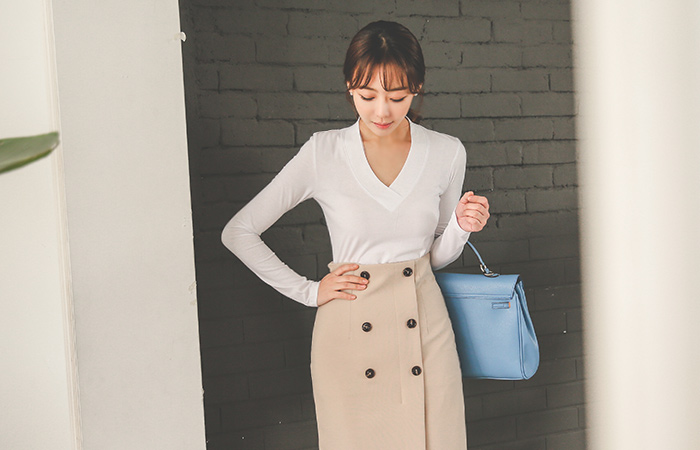 Slim Fit Deep V-neck Tee