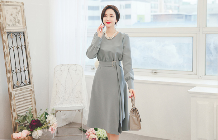 Lady Long Belt Gord Dress