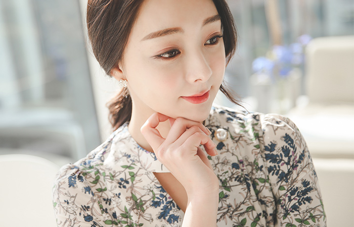 Sprague Floral Choker Neck Dress