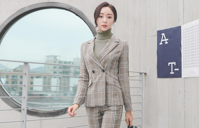 Glen Plaid Double-button Tailored Jacket