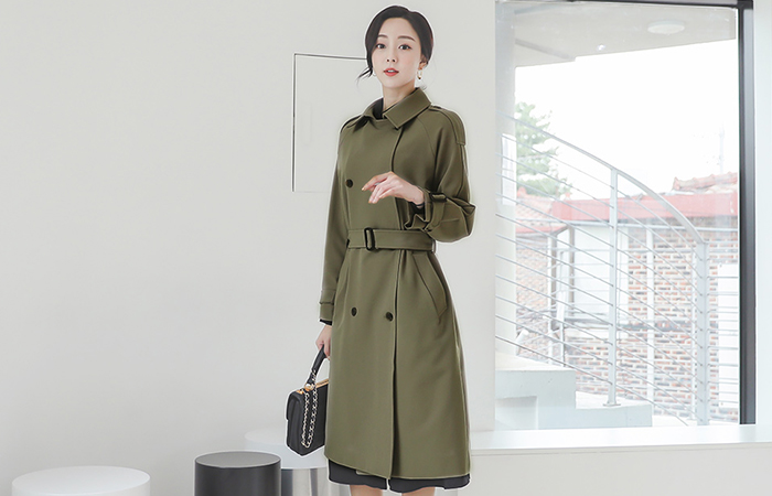 Classic Double-button Span Trench Coat