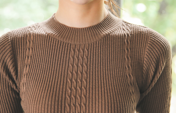 Slim Cable Knit semi-polar