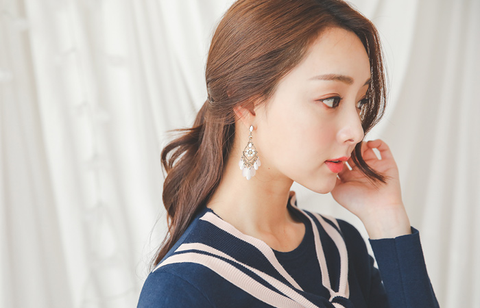 Color color combination Scarf Round Knit