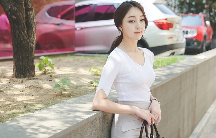 V-neck Sleeve Linen Knit