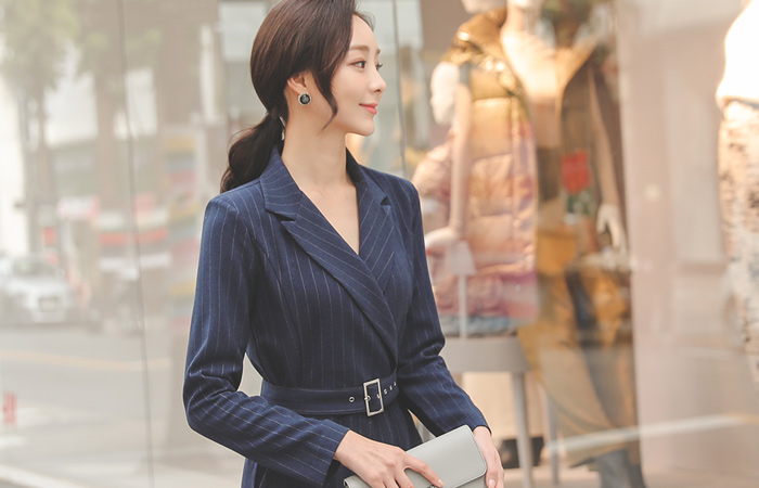 Modern Stripe Cotton Wool Jumpsuit