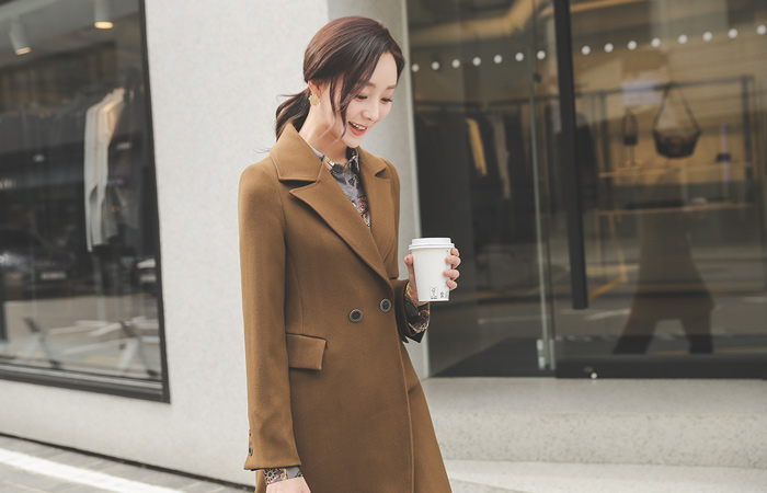 Semi- Stripe Color Combination Double Coat