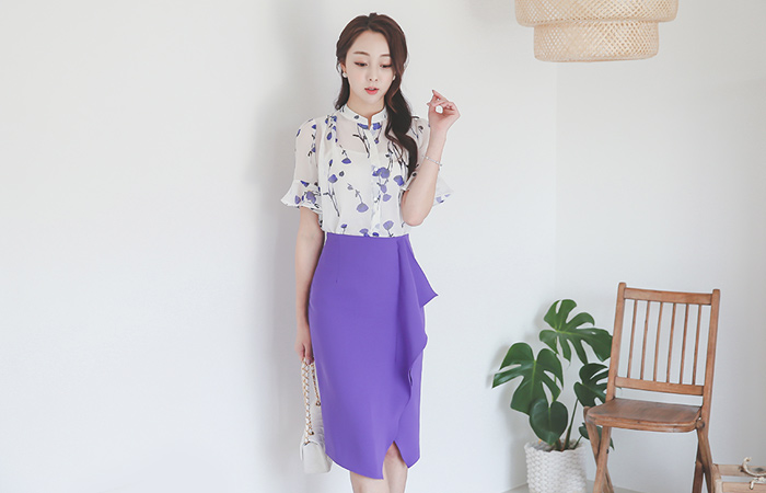 Dressy olive Ruffle Skirt