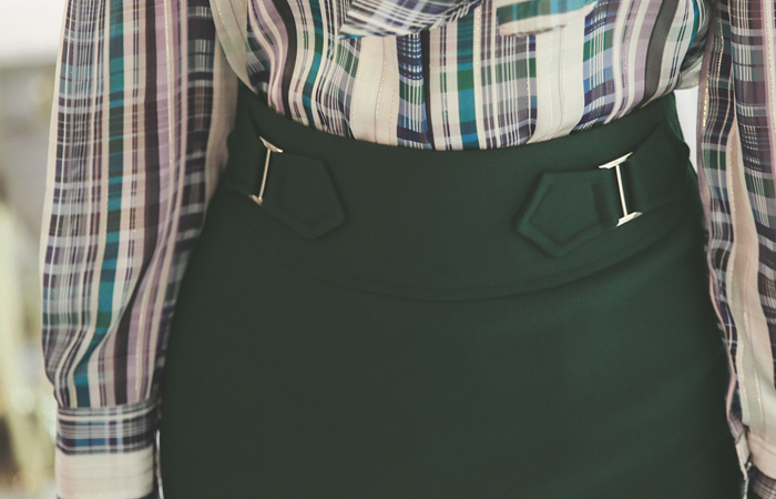 Two Buckle Obi H-line Span Skirt