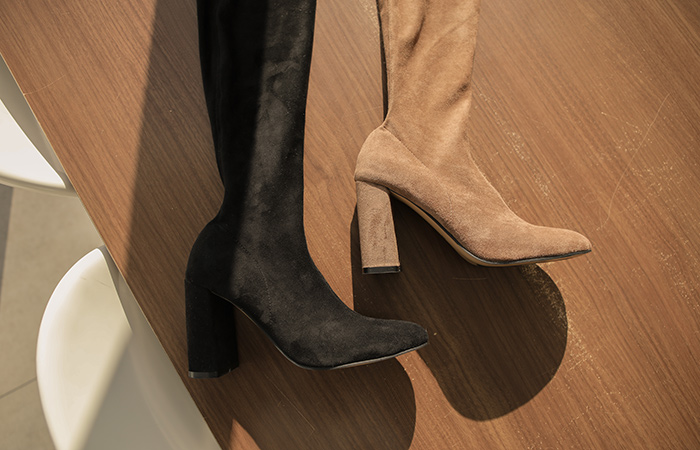 Suede Span Knee-High Boots