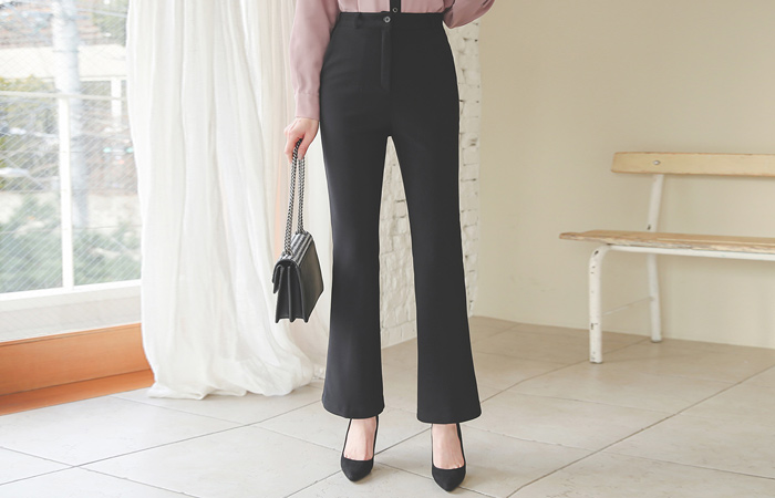 Winter Semi- Boot-Cut Span Slacks(napping lining)