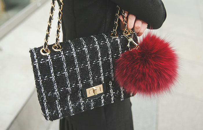 Real Fox is large Pom Keyring